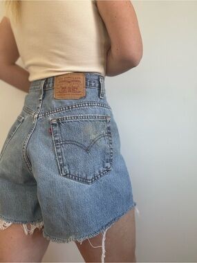 Vintage 90s Levi’s 535 cut offs Euro fit Wide leg light wash